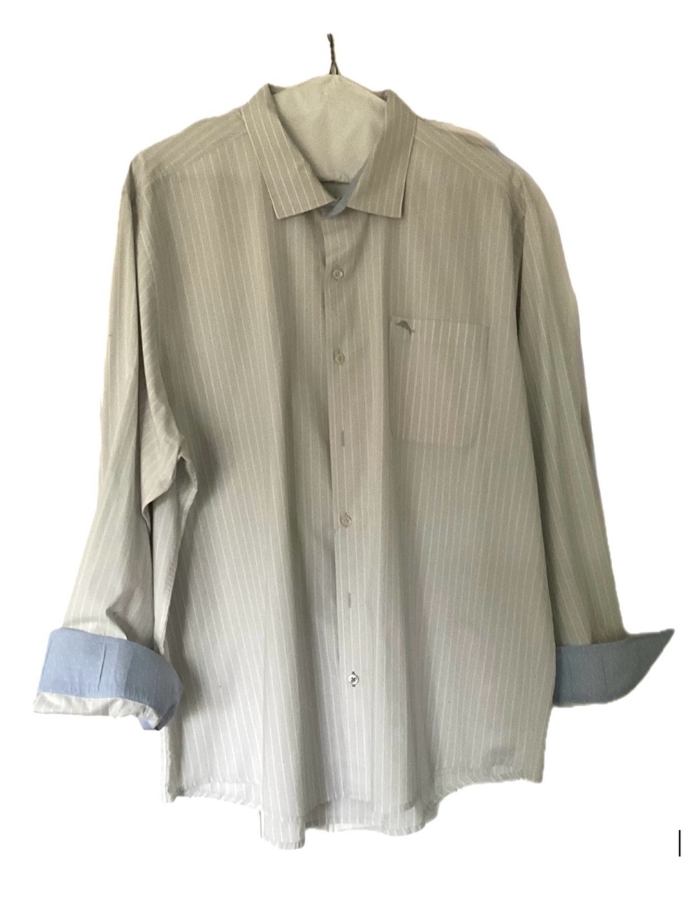 Tommy Bahama Light Gray Pinstripe Dress Shirt